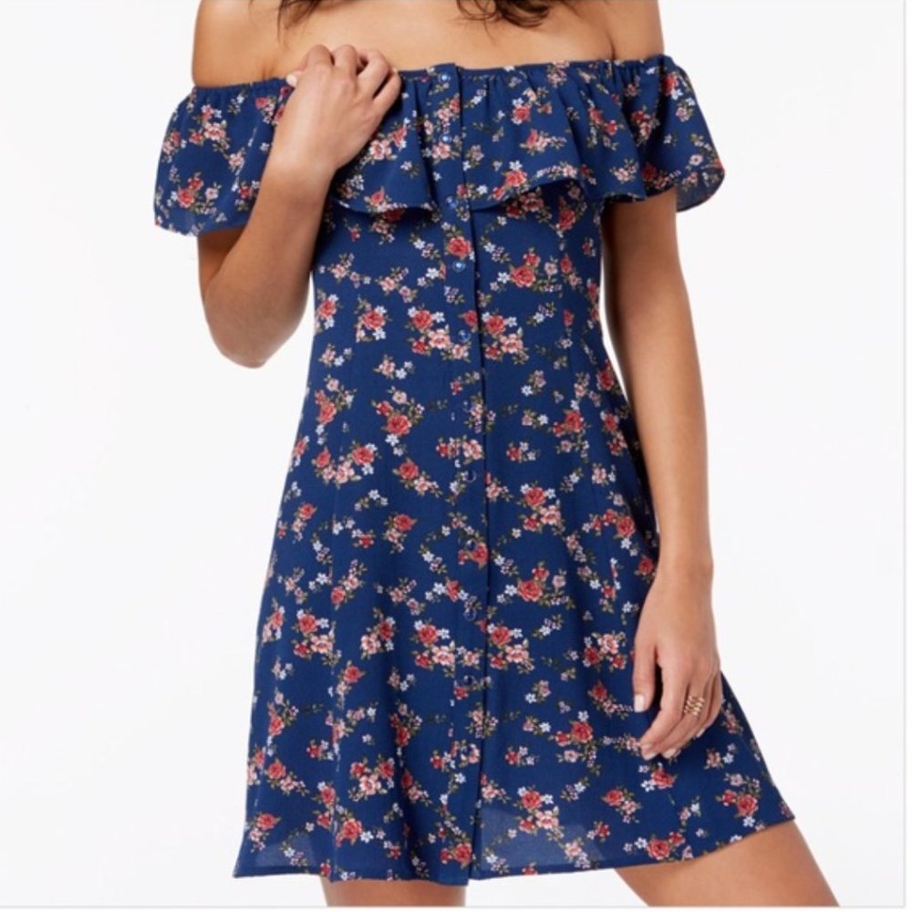 Bebop Ruffled Off-the-shoulder Dress